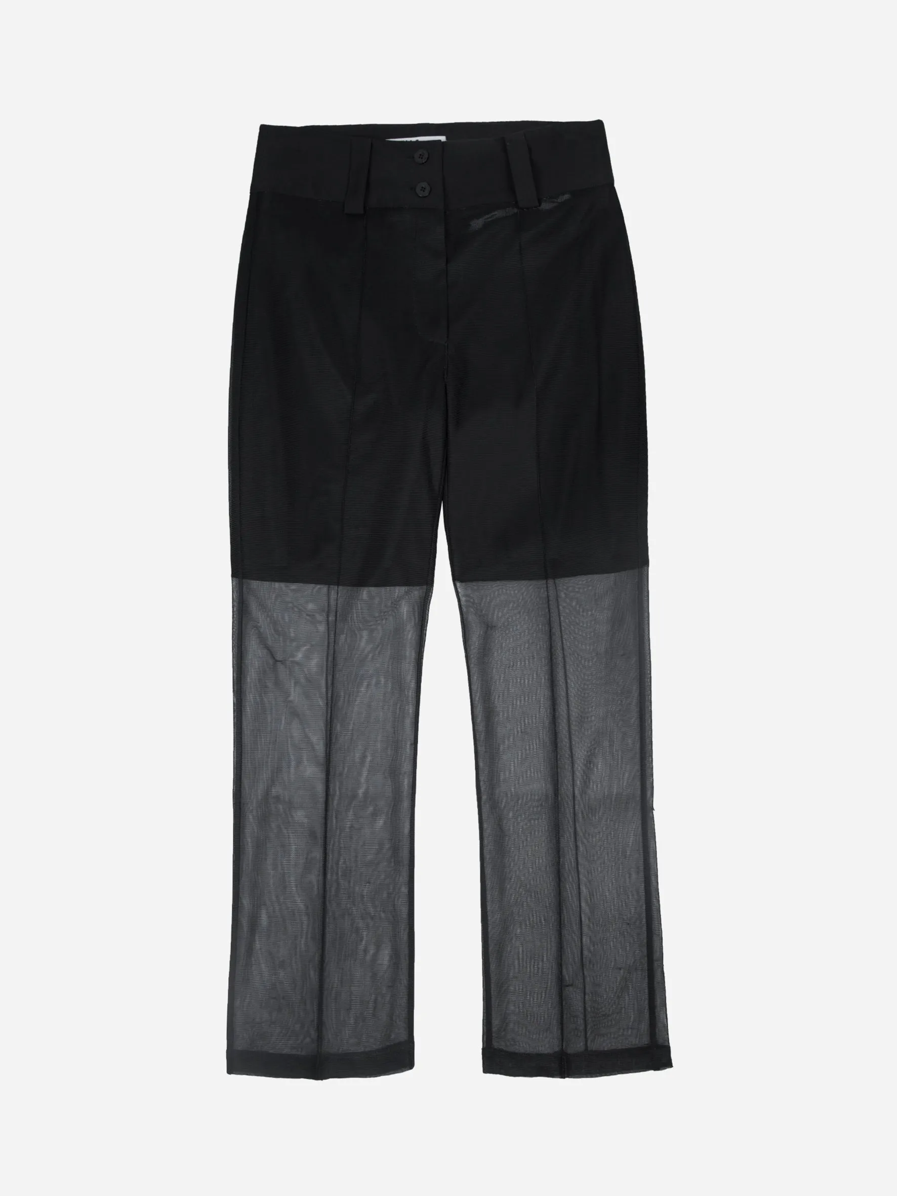 004 - Metallic Liquid Netting Layered Trousers