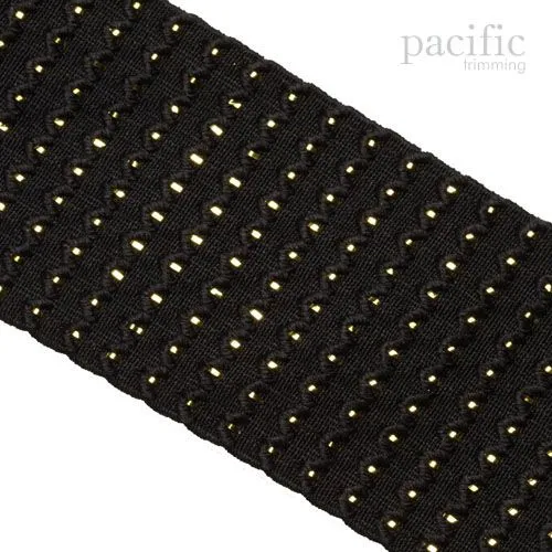 2 1/4 Inch Metallic Zig Zag Patterned Elastic