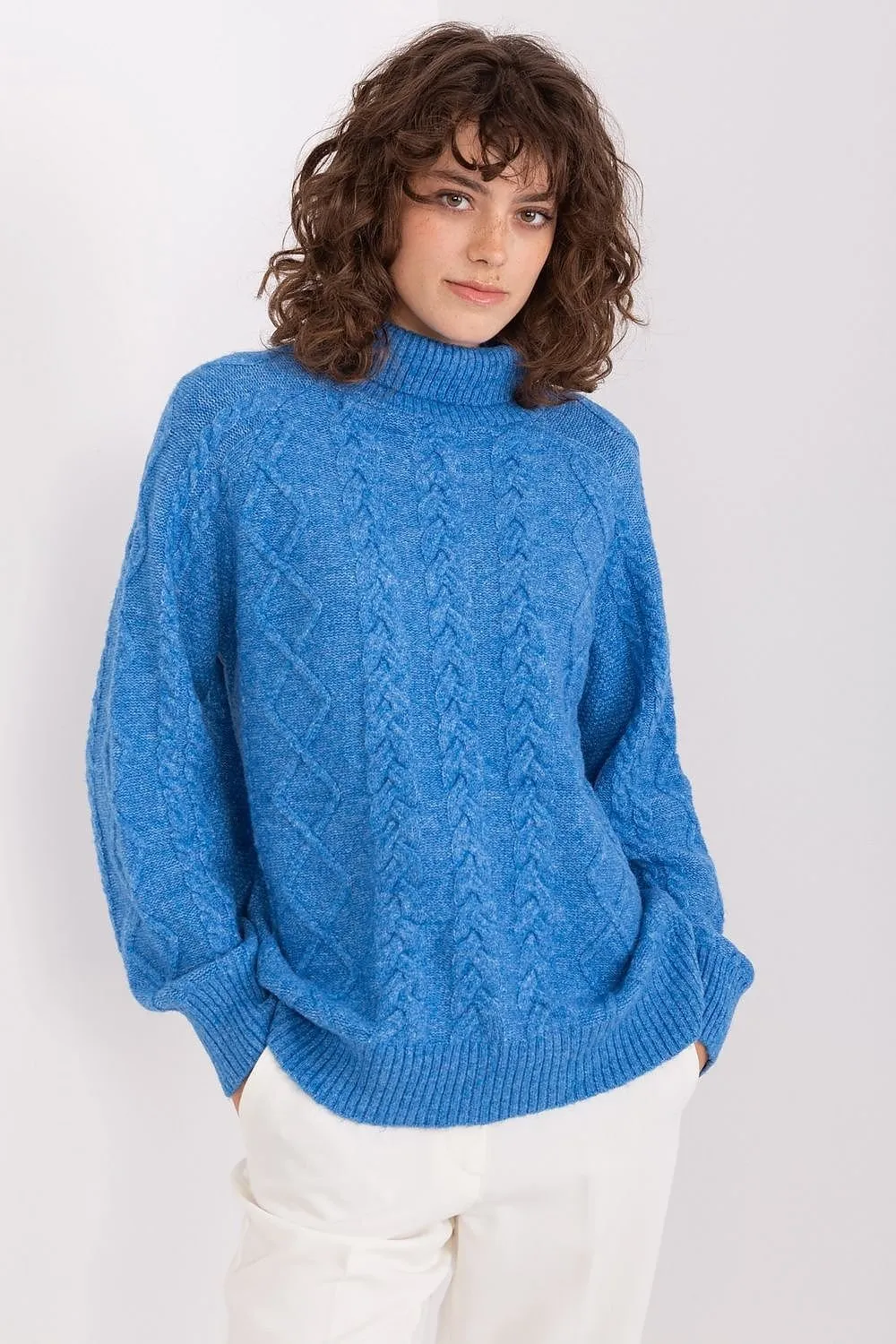 A.T. Oversized European Knitted Turtleneck Sweater-model 189230