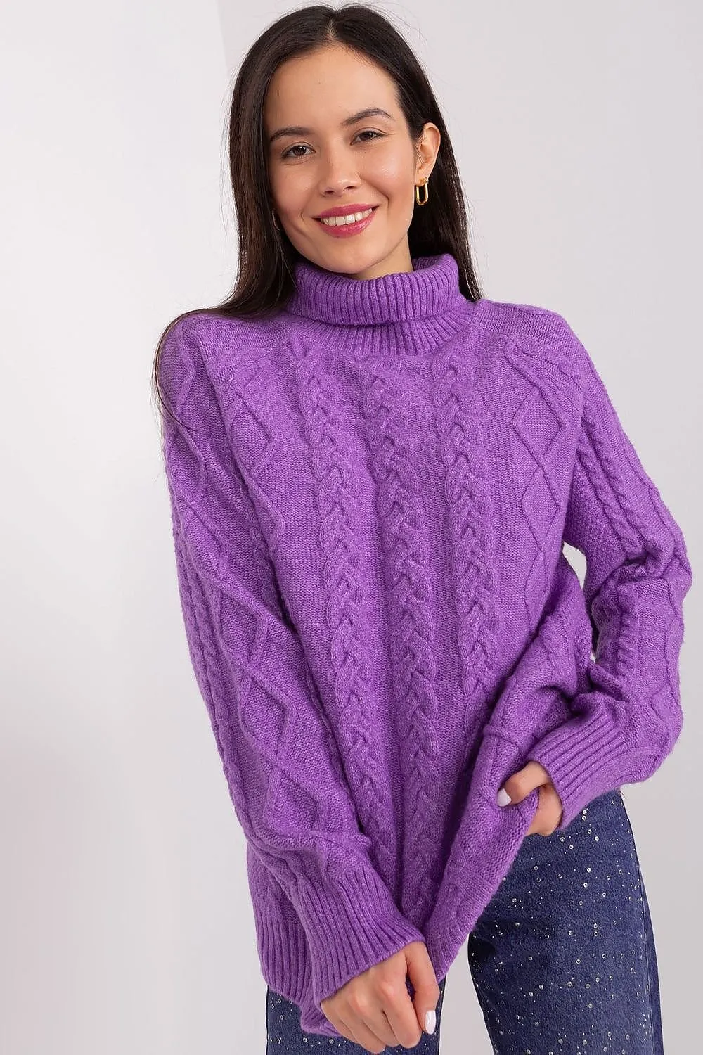 A.T. Oversized European Knitted Turtleneck Sweater-model 189230