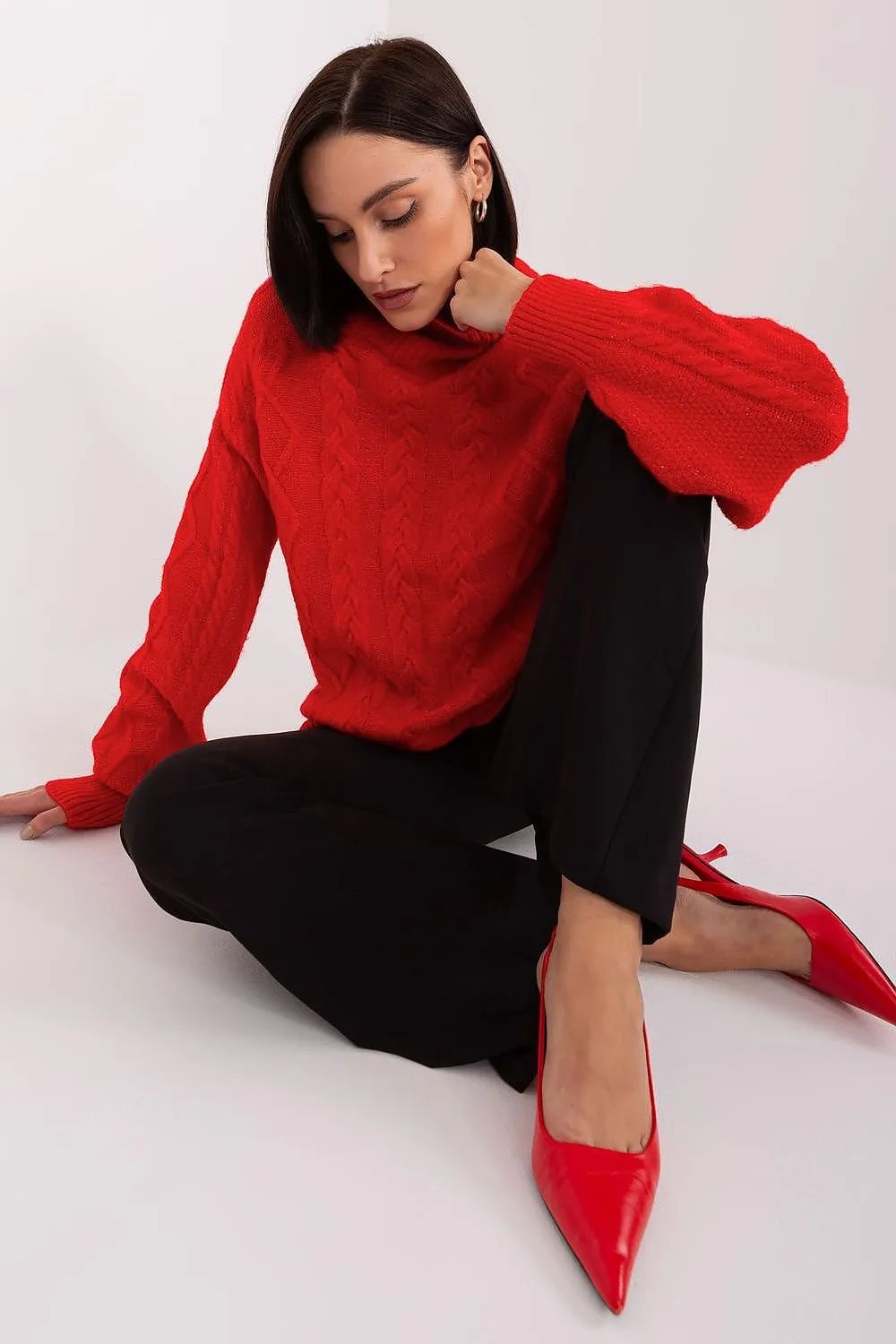 A.T. Oversized European Knitted Turtleneck Sweater-model 189230