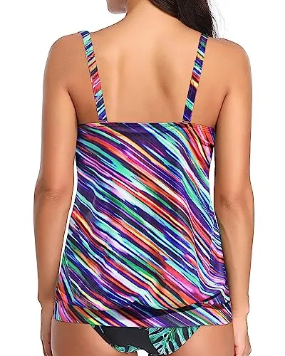 Blouson Tankini Tops Loose Fit Tank Tops