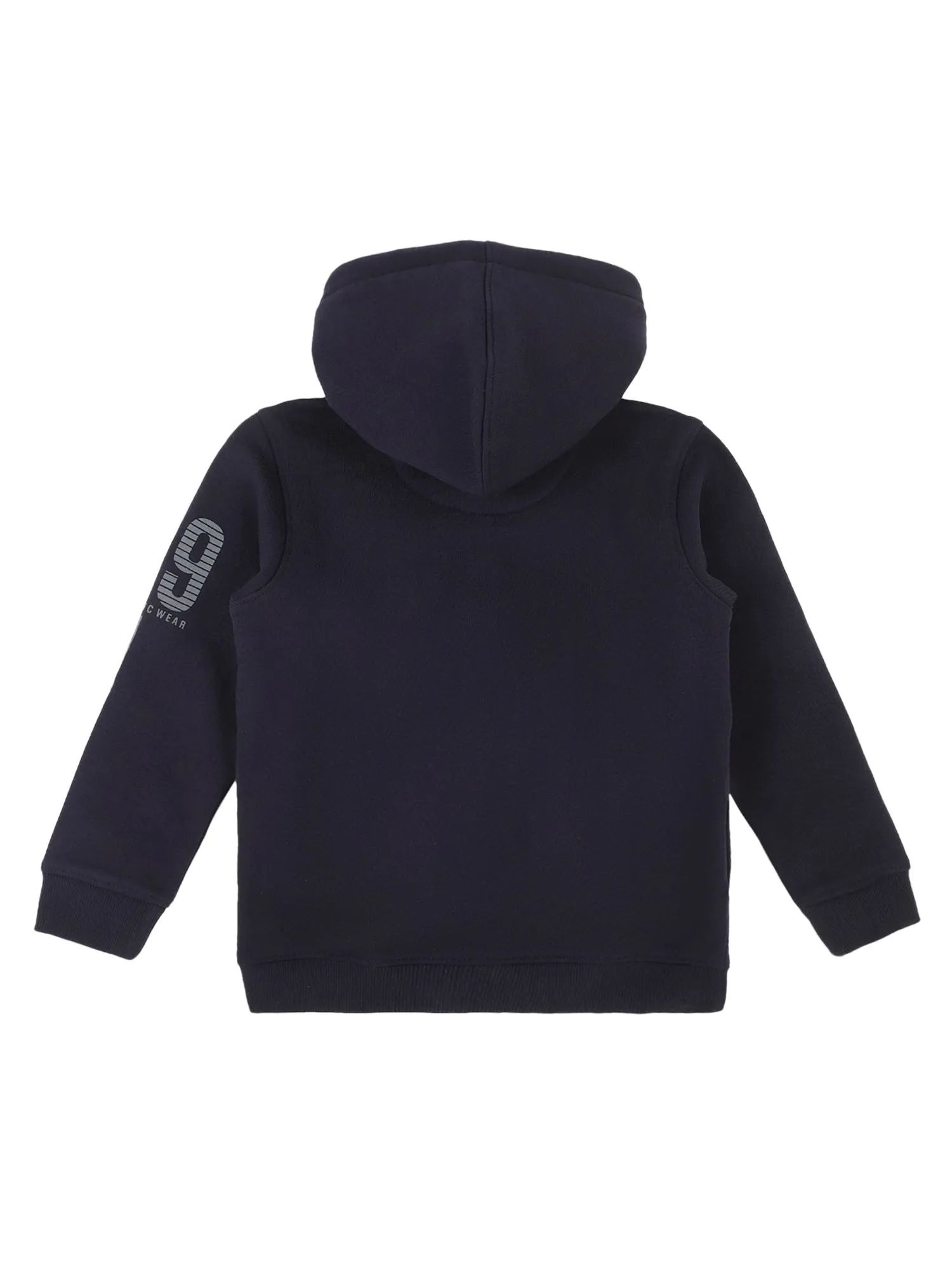 Boys Casual Navy Blue Full Sleeve Cardigan Sweatshirt