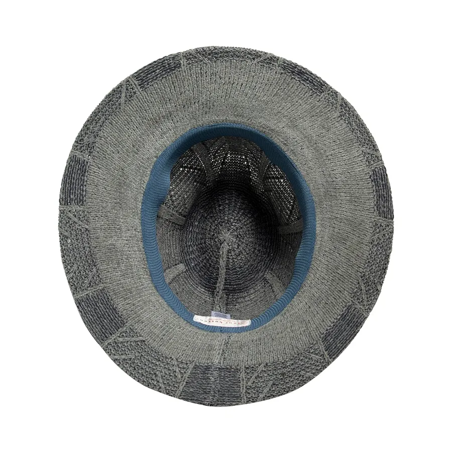 Chenille Patterned Fedora in Denim