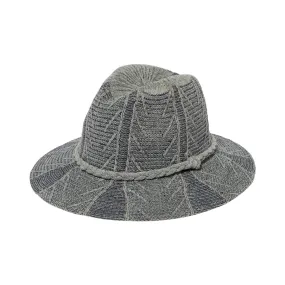 Chenille Patterned Fedora in Denim