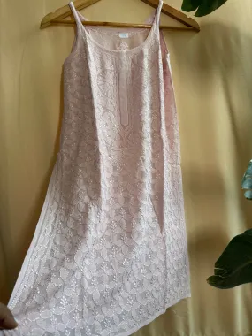 Chikankari Noodle Strap Tops in Pale Pink