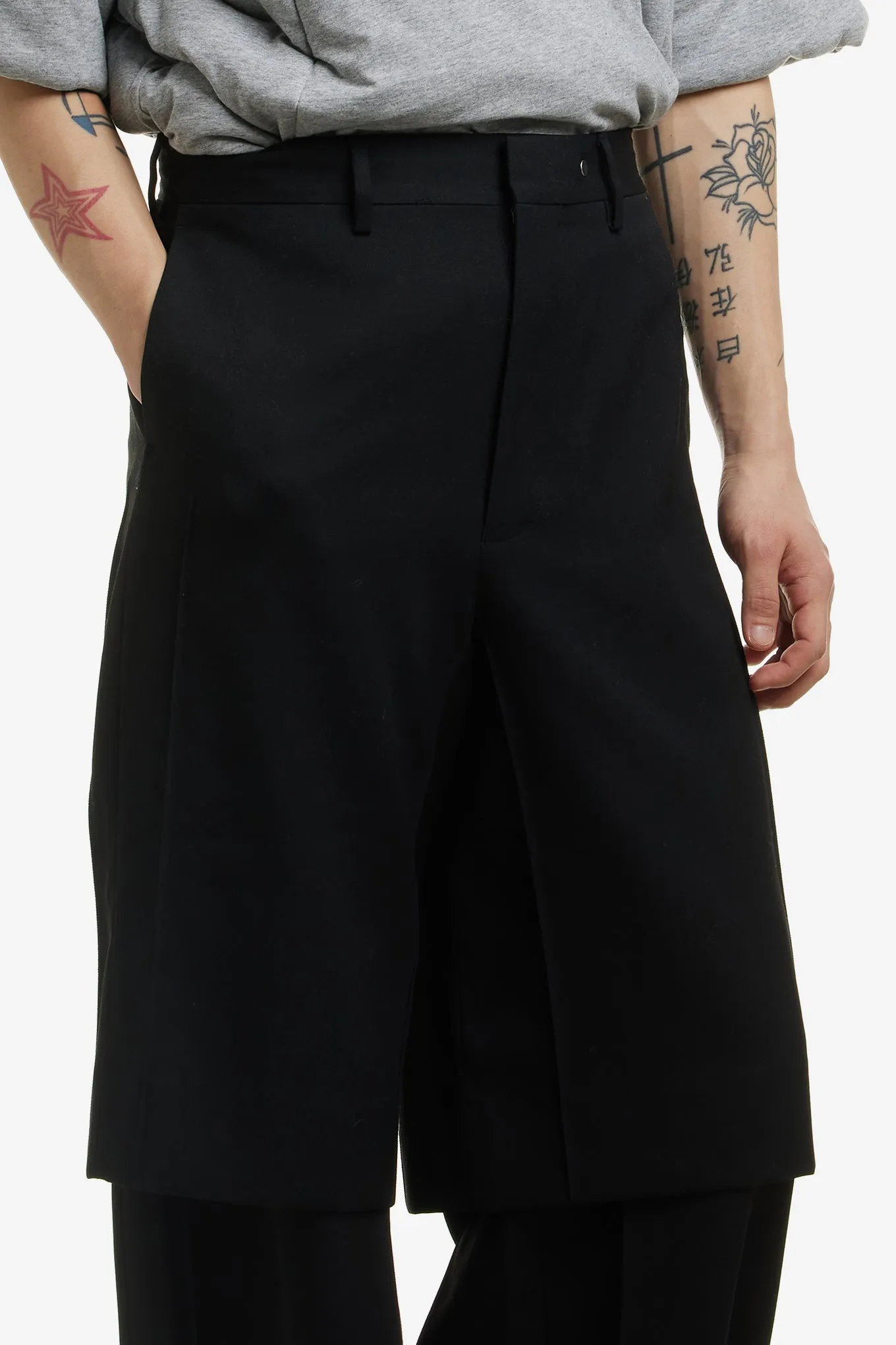 DOUBLE LAYERED CUBOID PANTS