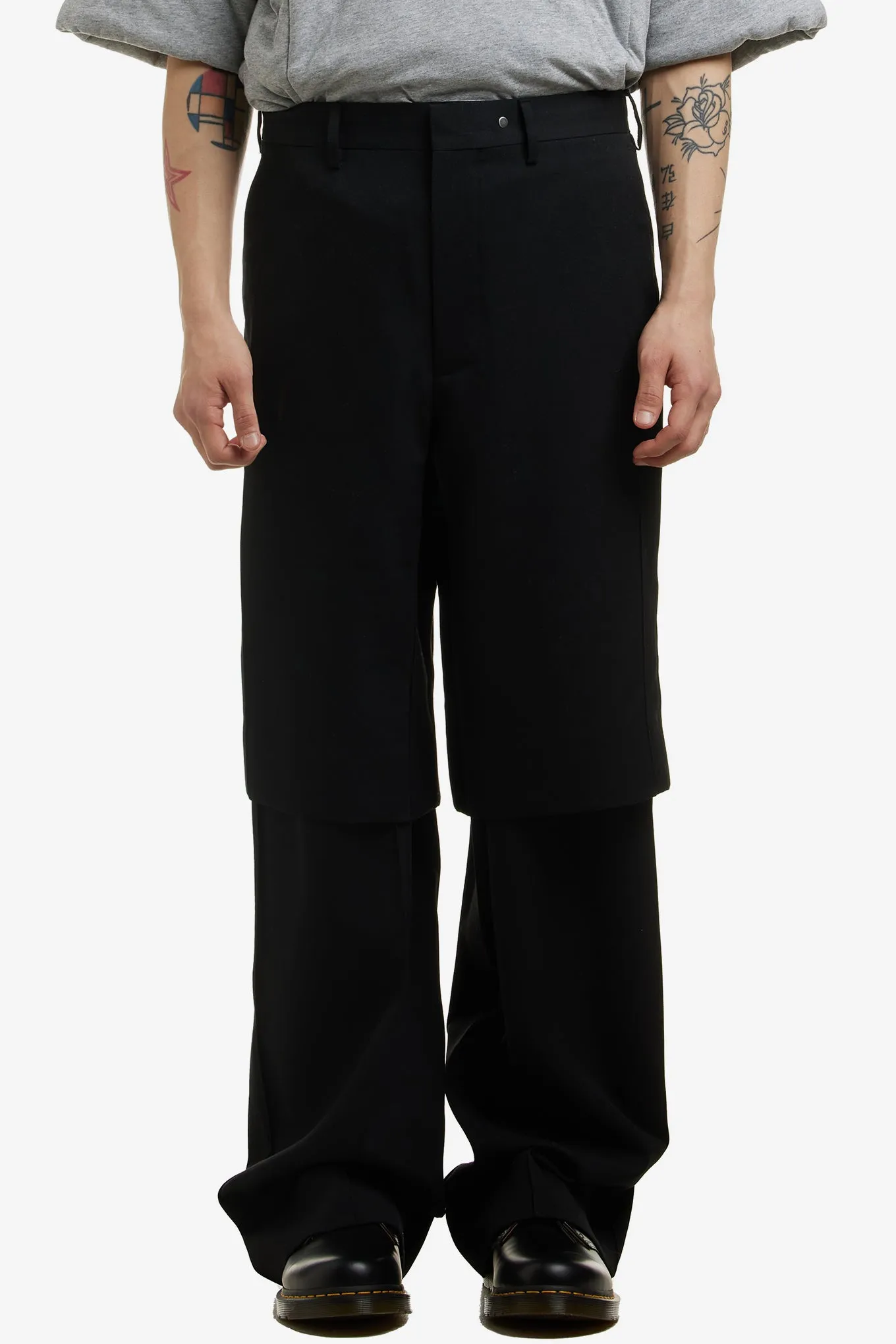 DOUBLE LAYERED CUBOID PANTS