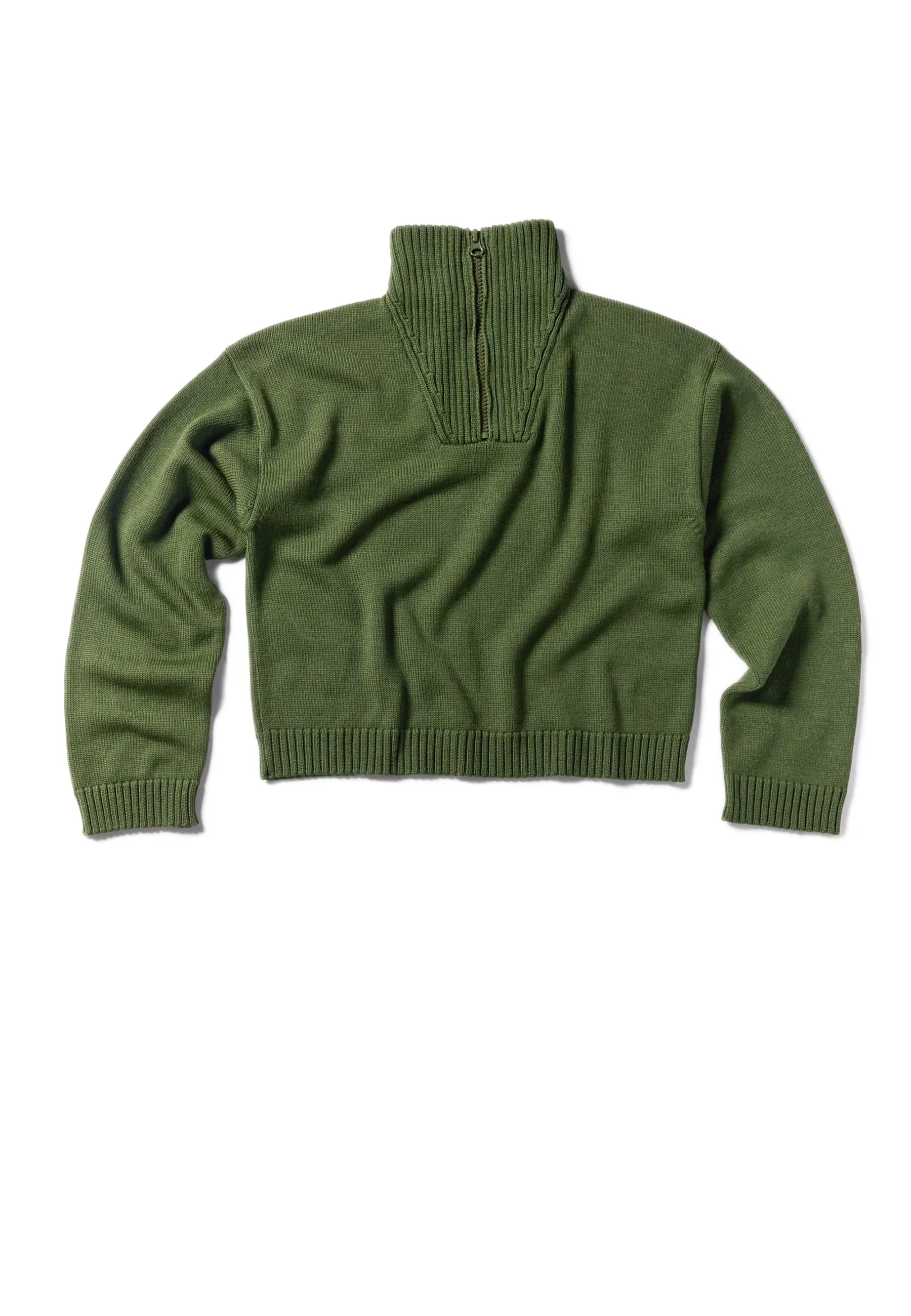 GREEN HALF ZIP