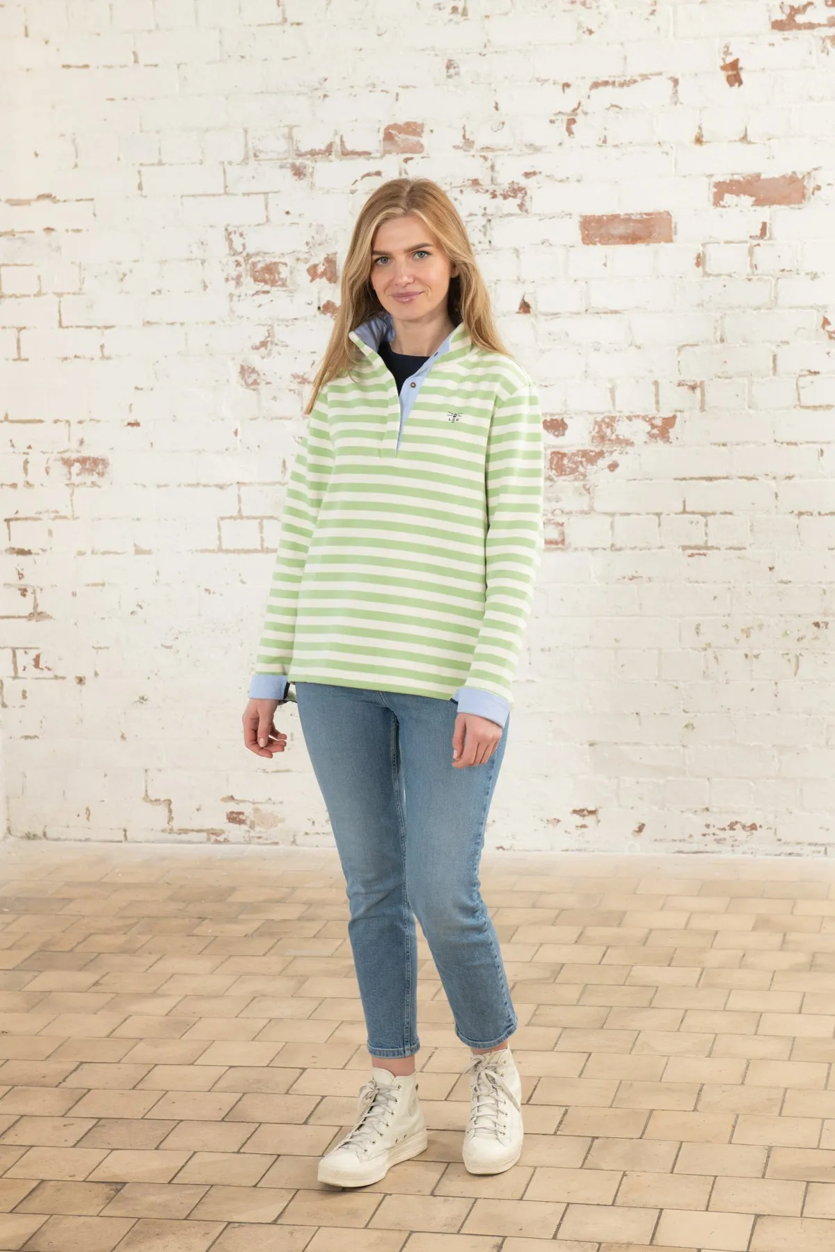 Haven Jersey - Soft Green Stripe