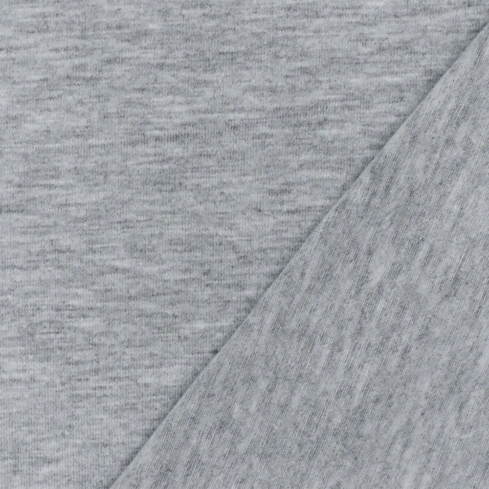 Heather Gray Stretch Poly Blend Jersey Knit Fabric