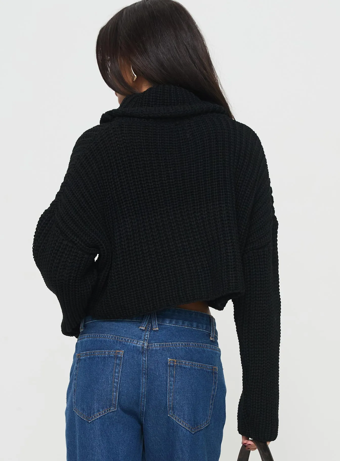 Joice Ribbed Turtleneck Sweater Black