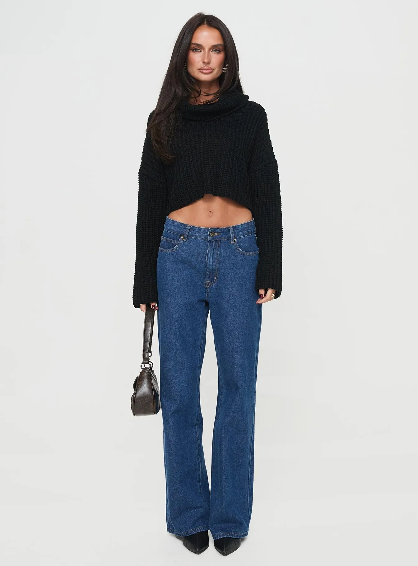 Joice Ribbed Turtleneck Sweater Black