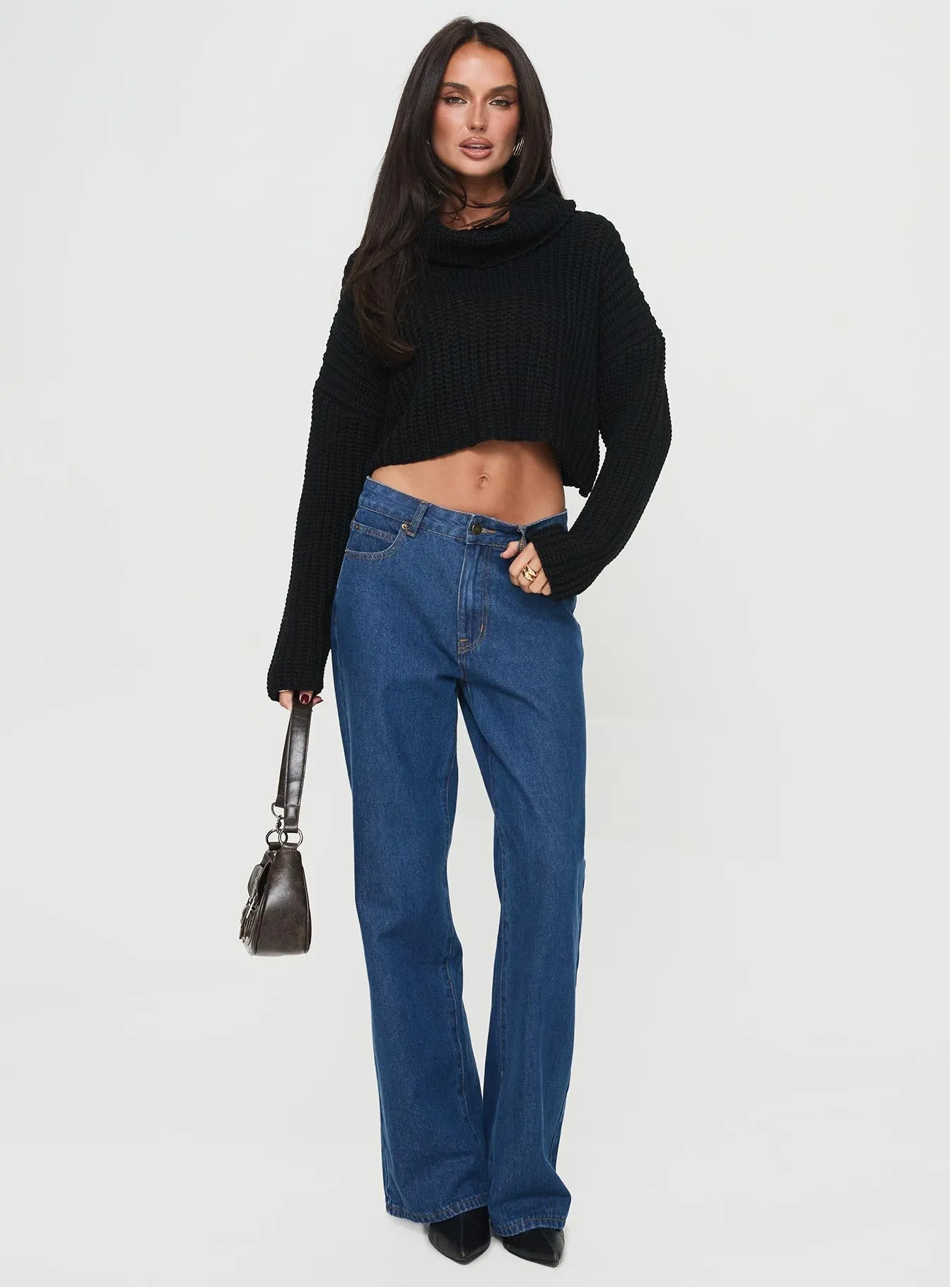 Joice Ribbed Turtleneck Sweater Black