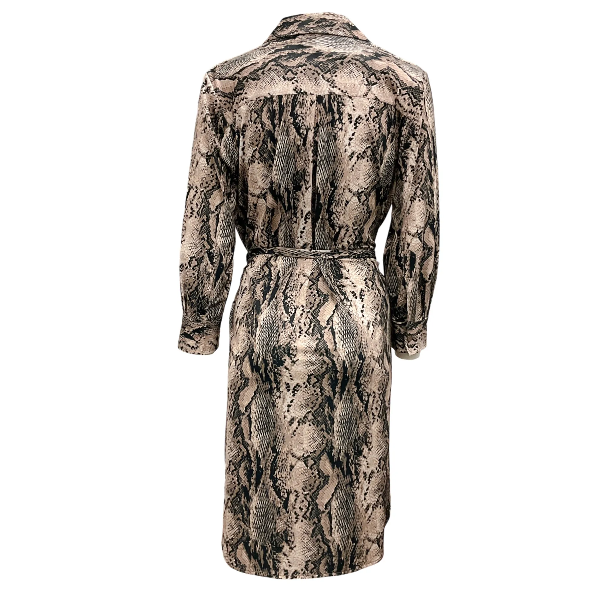 L'Agence Brown Snake Print Wrap Dress