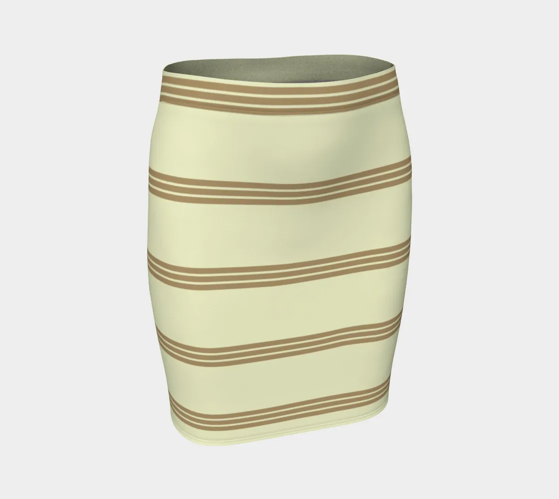 Lark 3 band striped fitted skirt