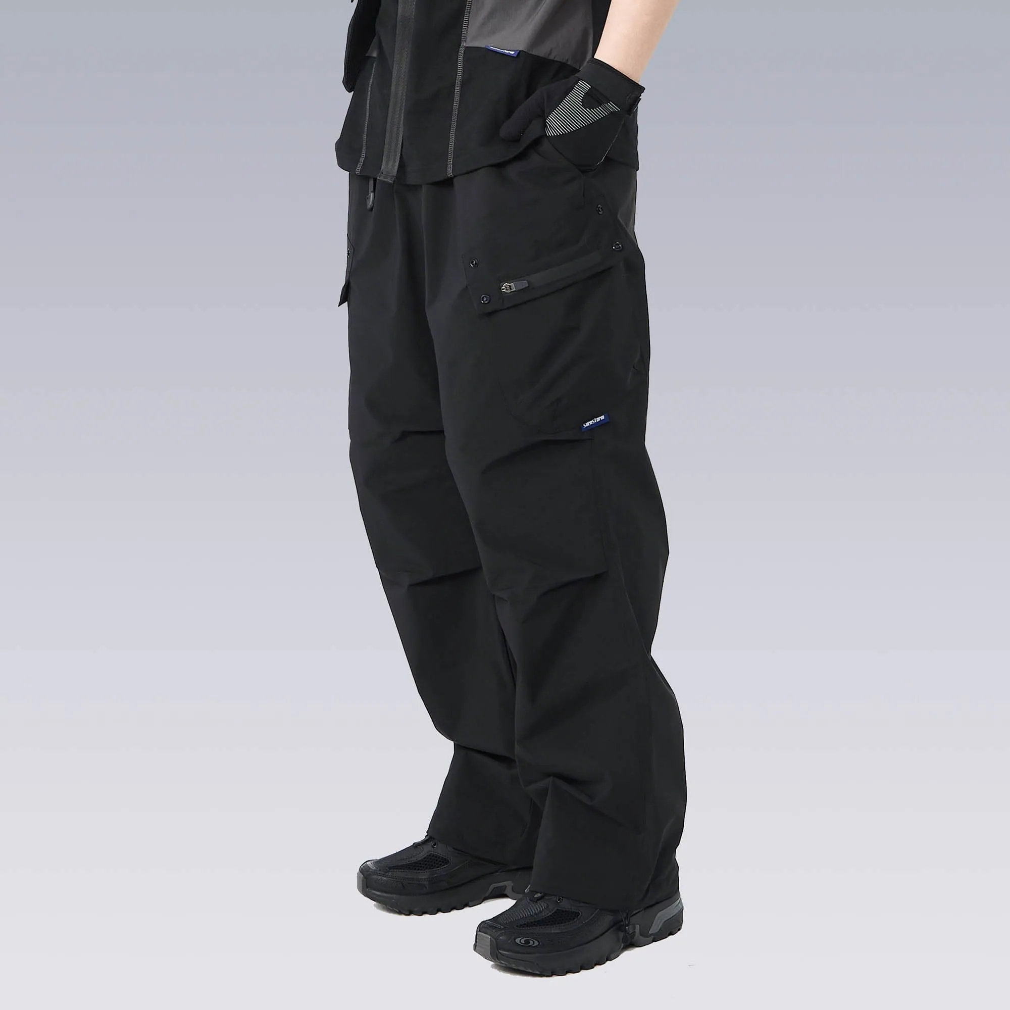 Layered Drawstring Technical Pants