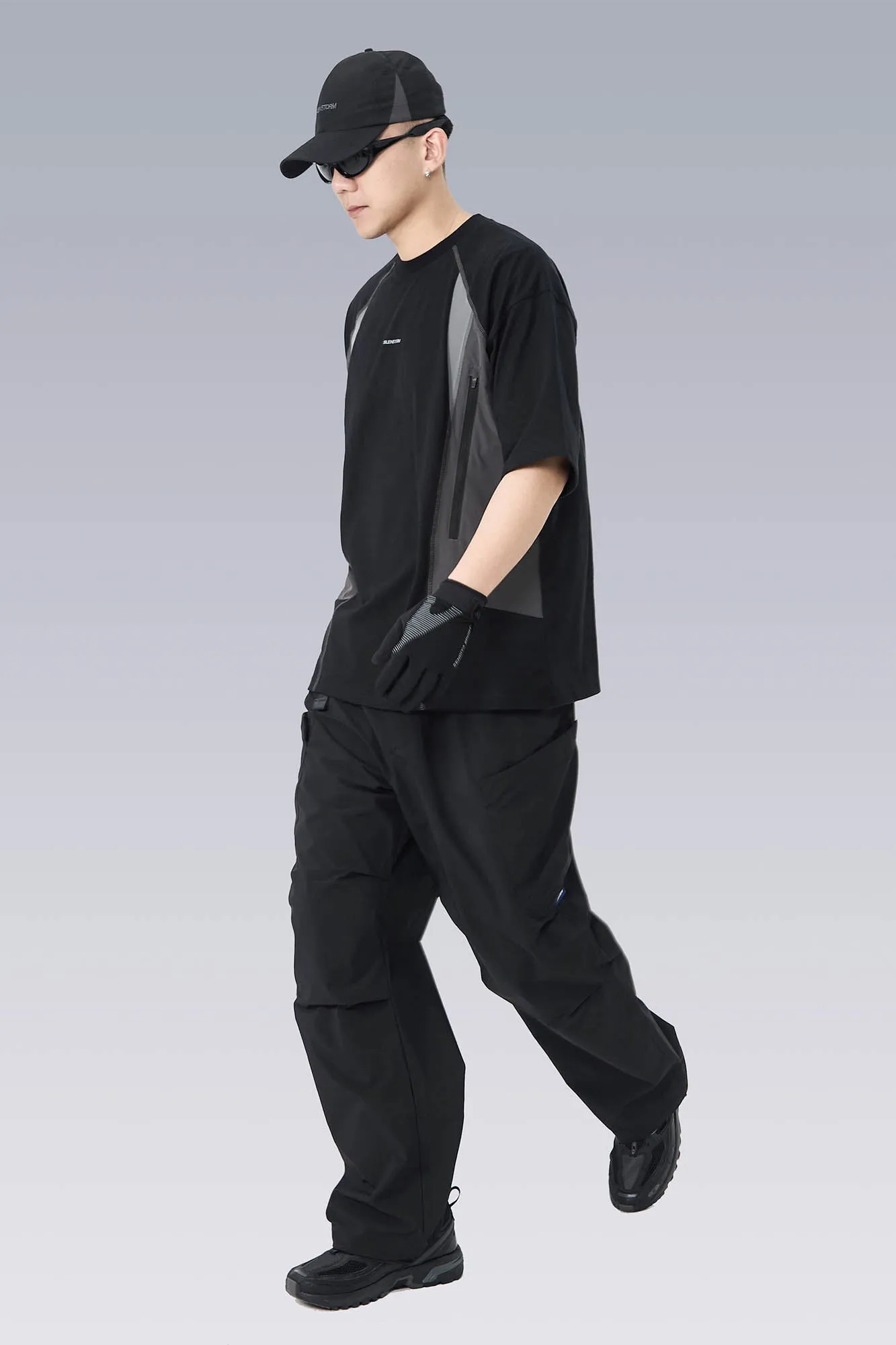 Layered Drawstring Technical Pants