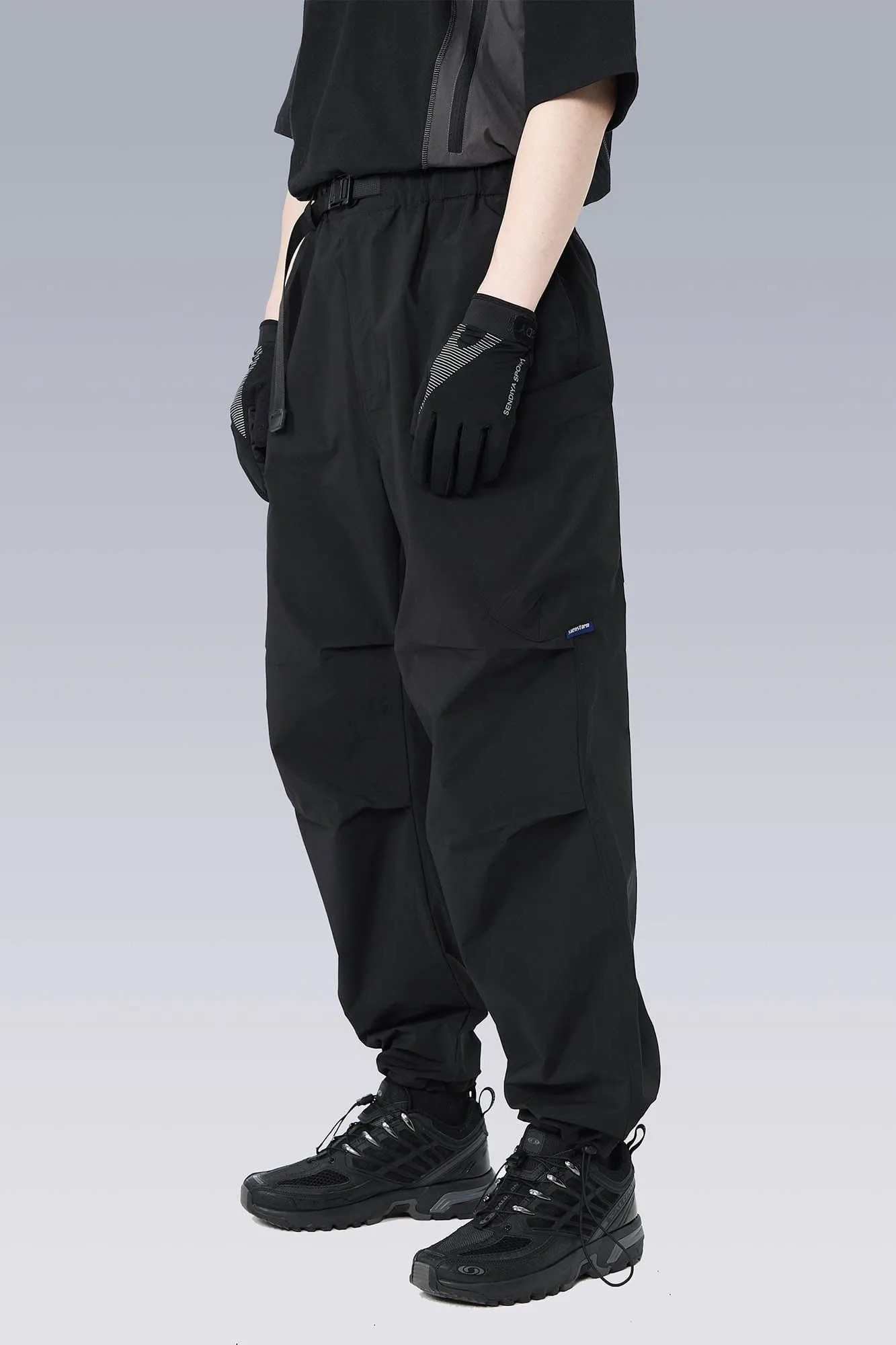 Layered Drawstring Technical Pants