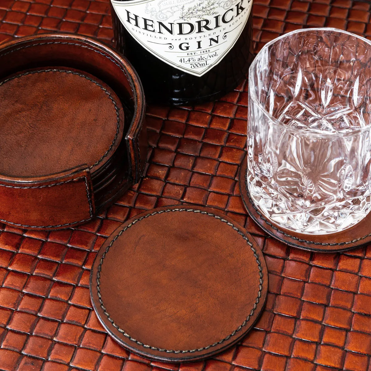 Leather Coaster Set