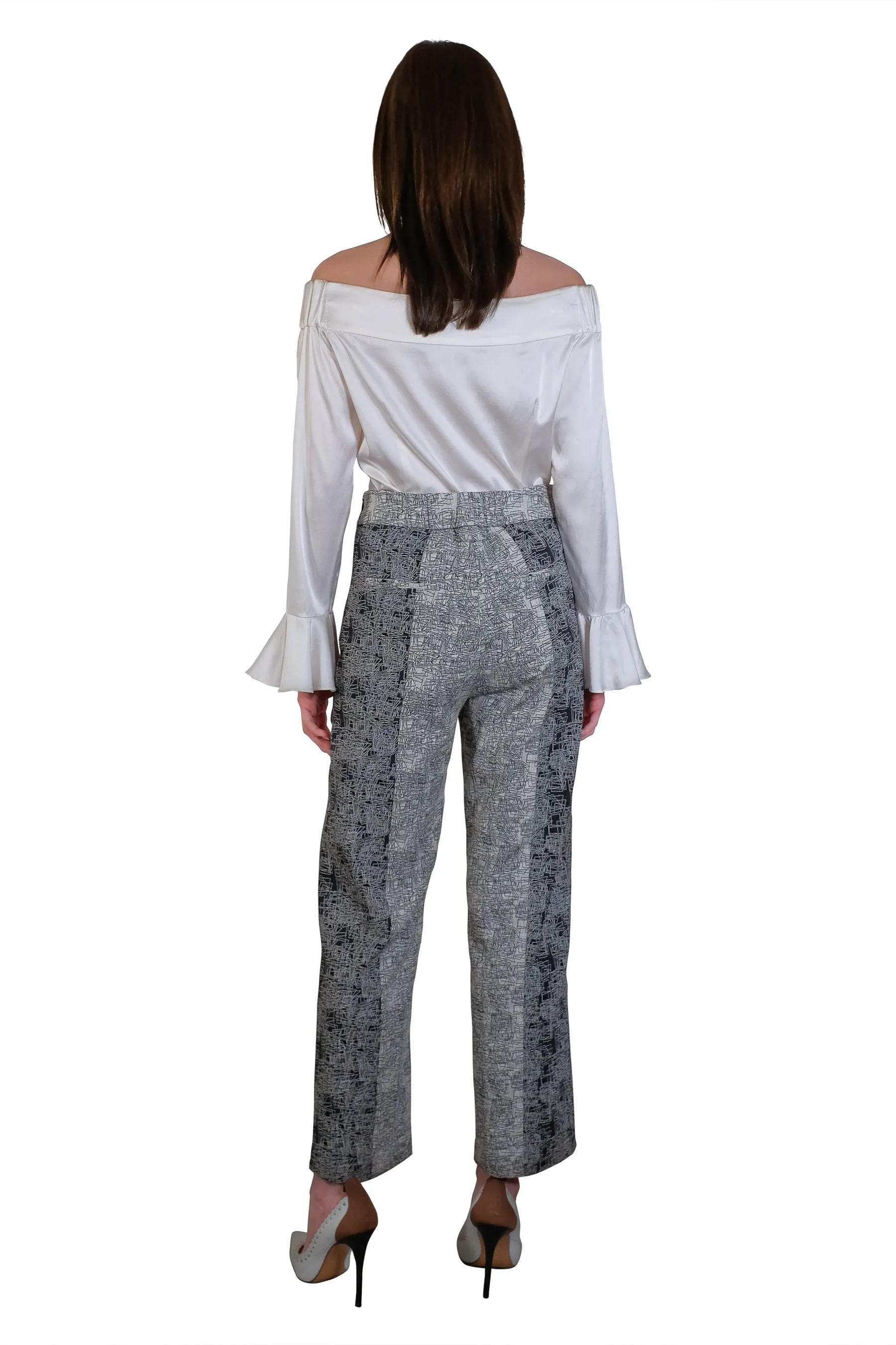 Leila Two-Toned Trousers Jacquard