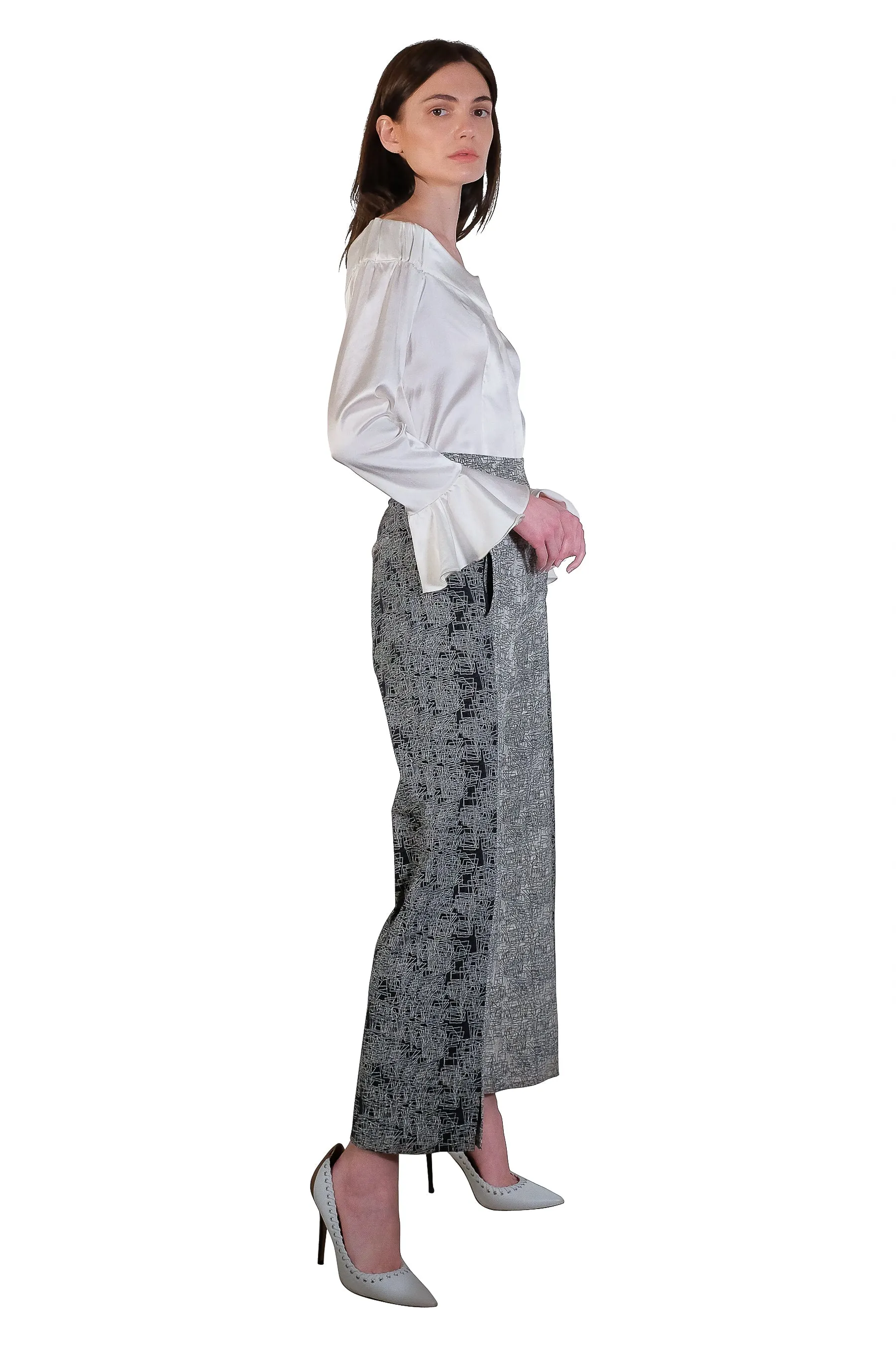 Leila Two-Toned Trousers Jacquard