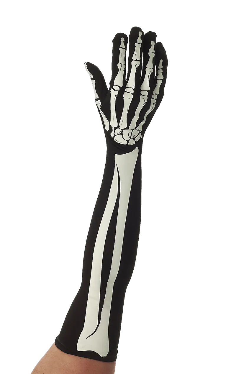 Long Skeleton Arm Gloves