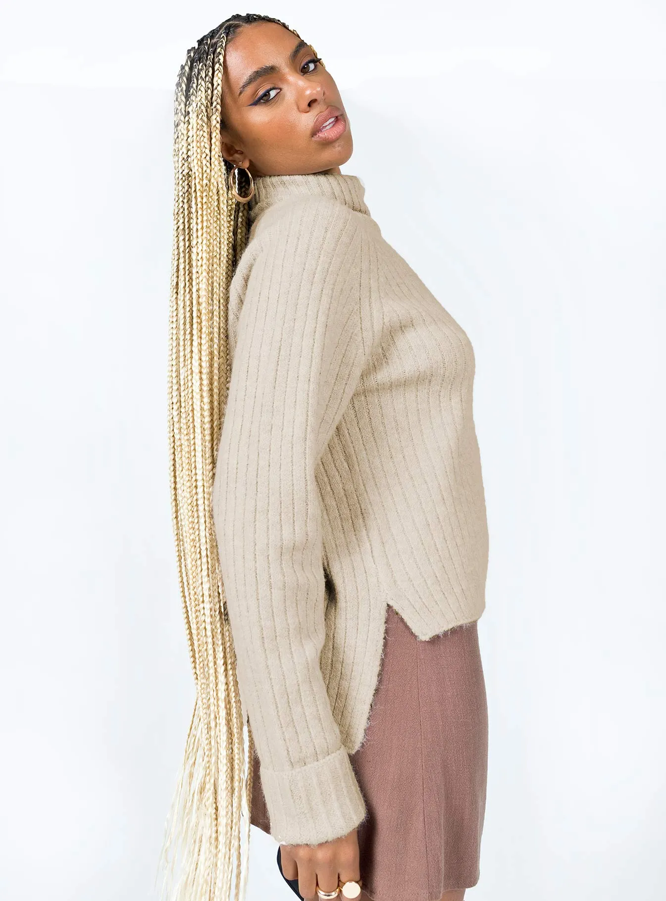 Mairead Knit Sweater Beige