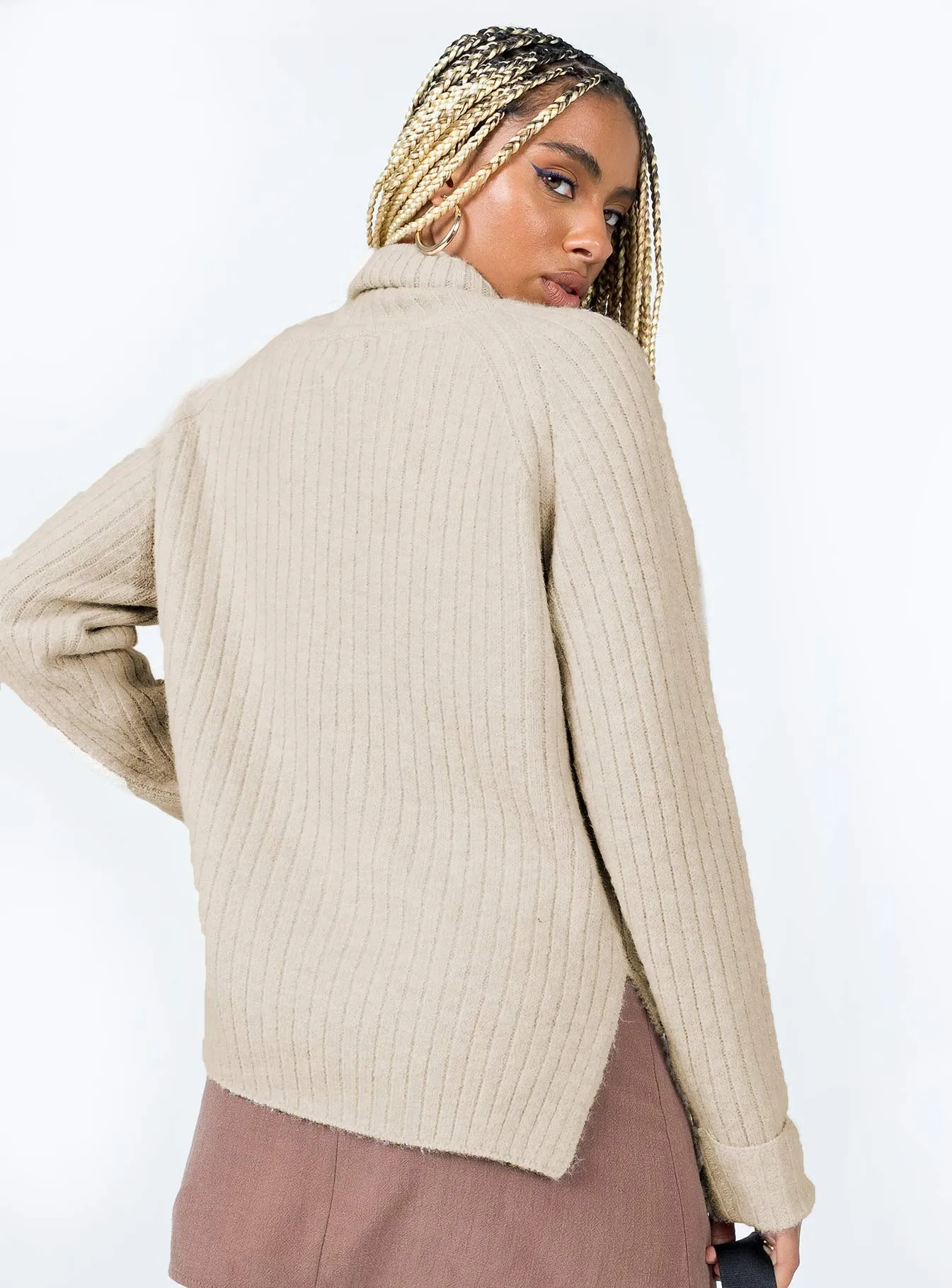 Mairead Knit Sweater Beige