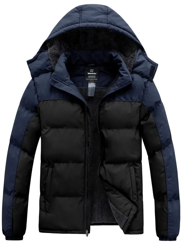 Men's Puffer Jacket Thicken Padded Winter Coat with Removable Hood Acadia 4