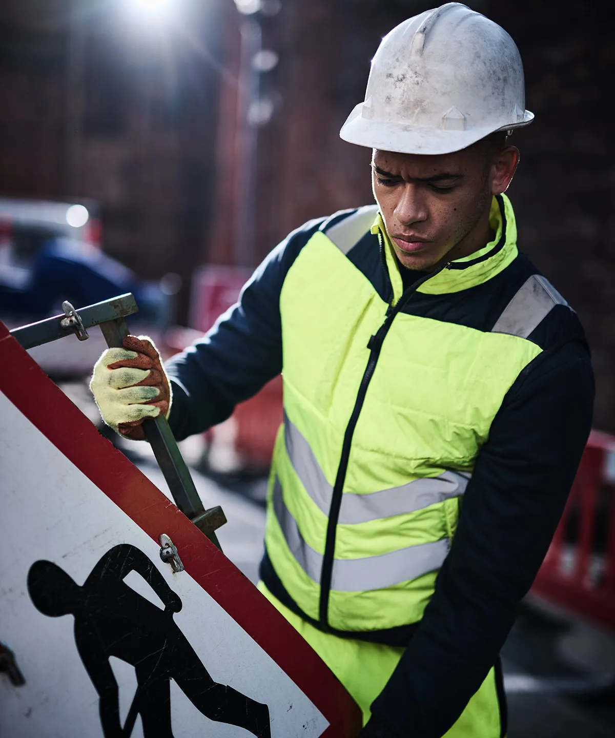 Orange/Navy - Pro hi-vis thermal bodywarmer