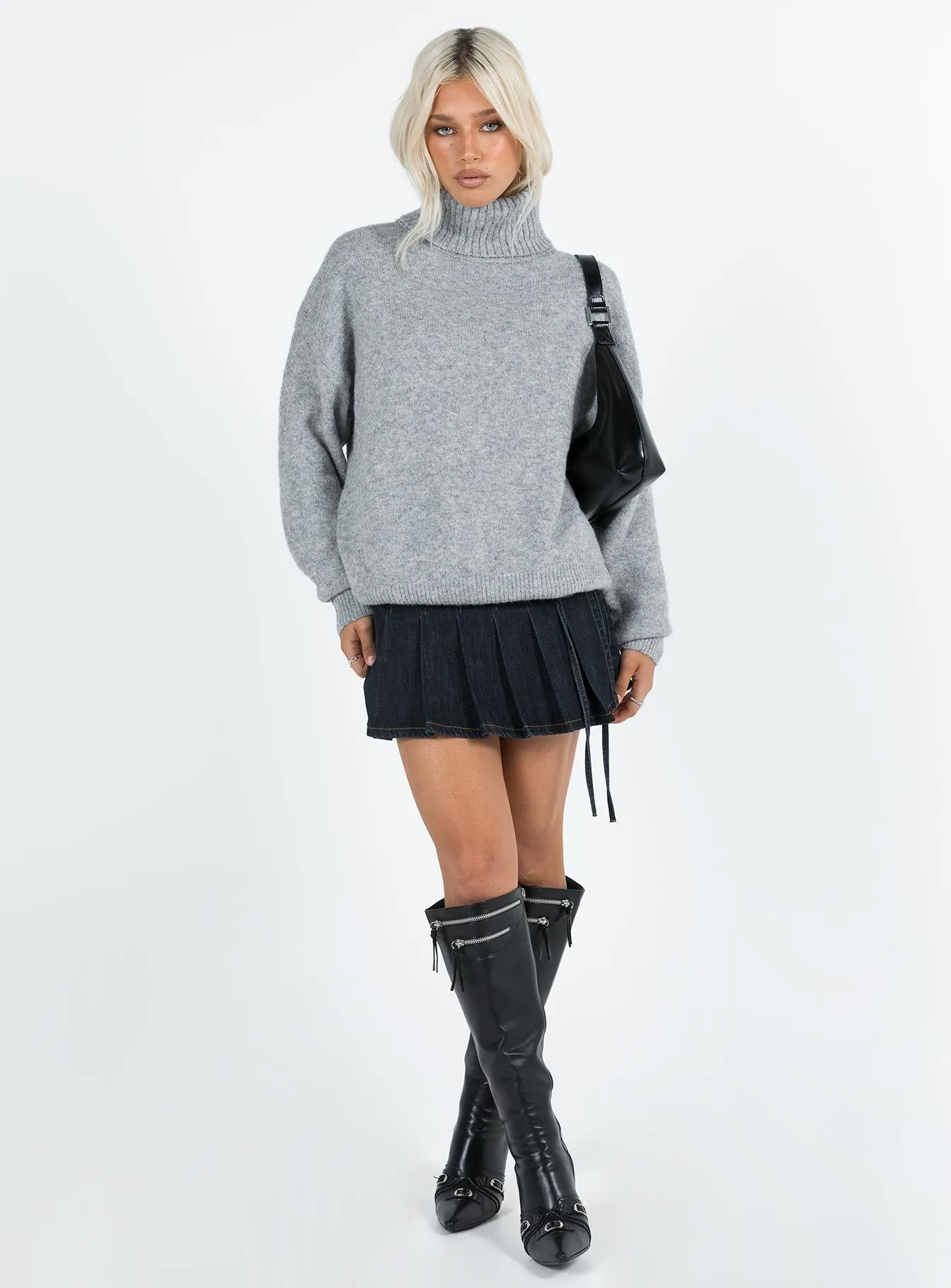 Oswin Turtleneck Jumper Grey