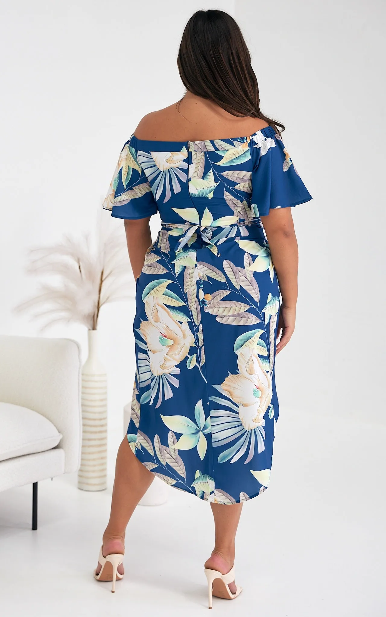 Penelope Wrap Dress - Blue Floral