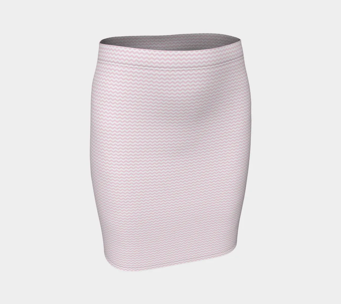 Pink Waves Fitted Skirt