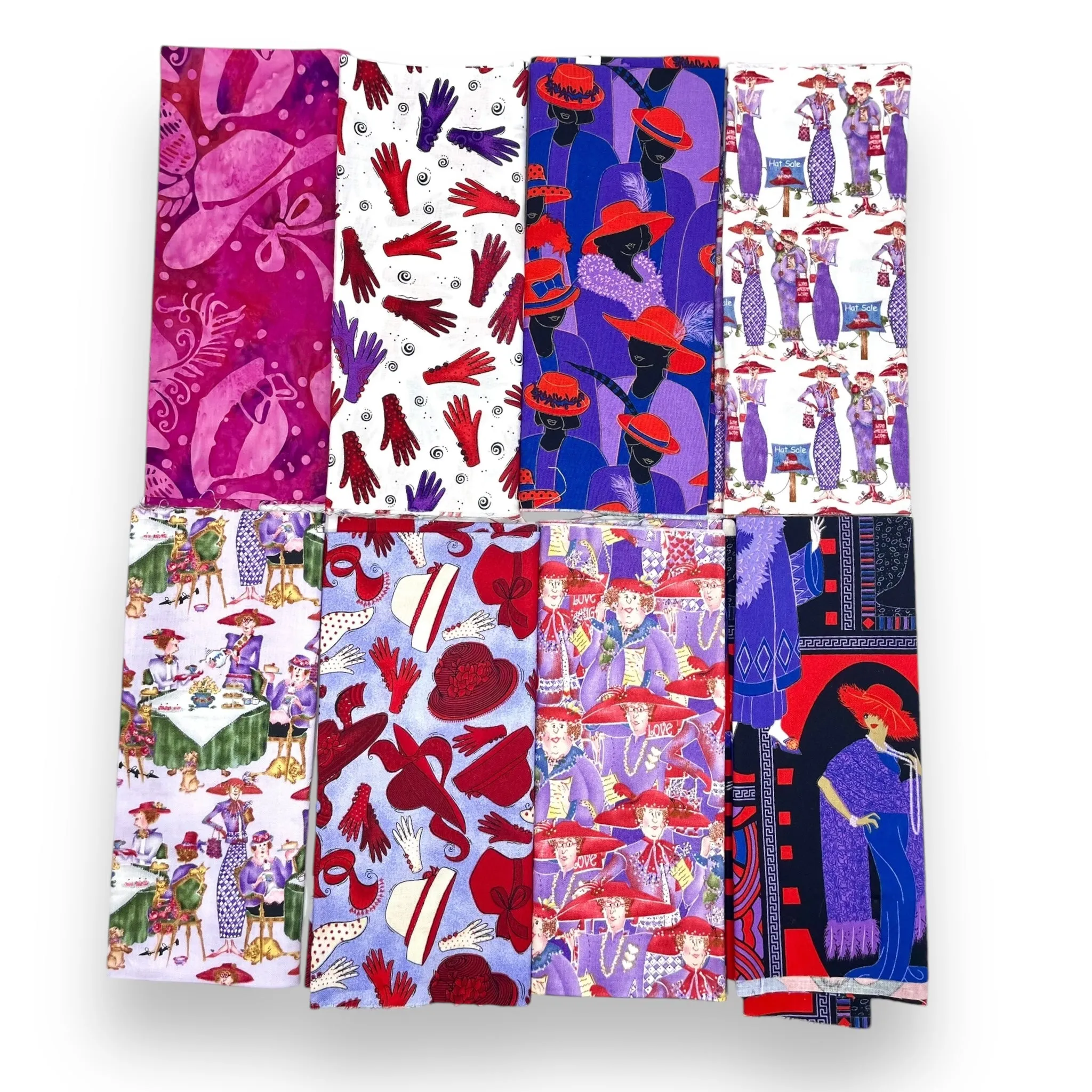 "Red Hat Society" Fat Quarter Fabric Bundle