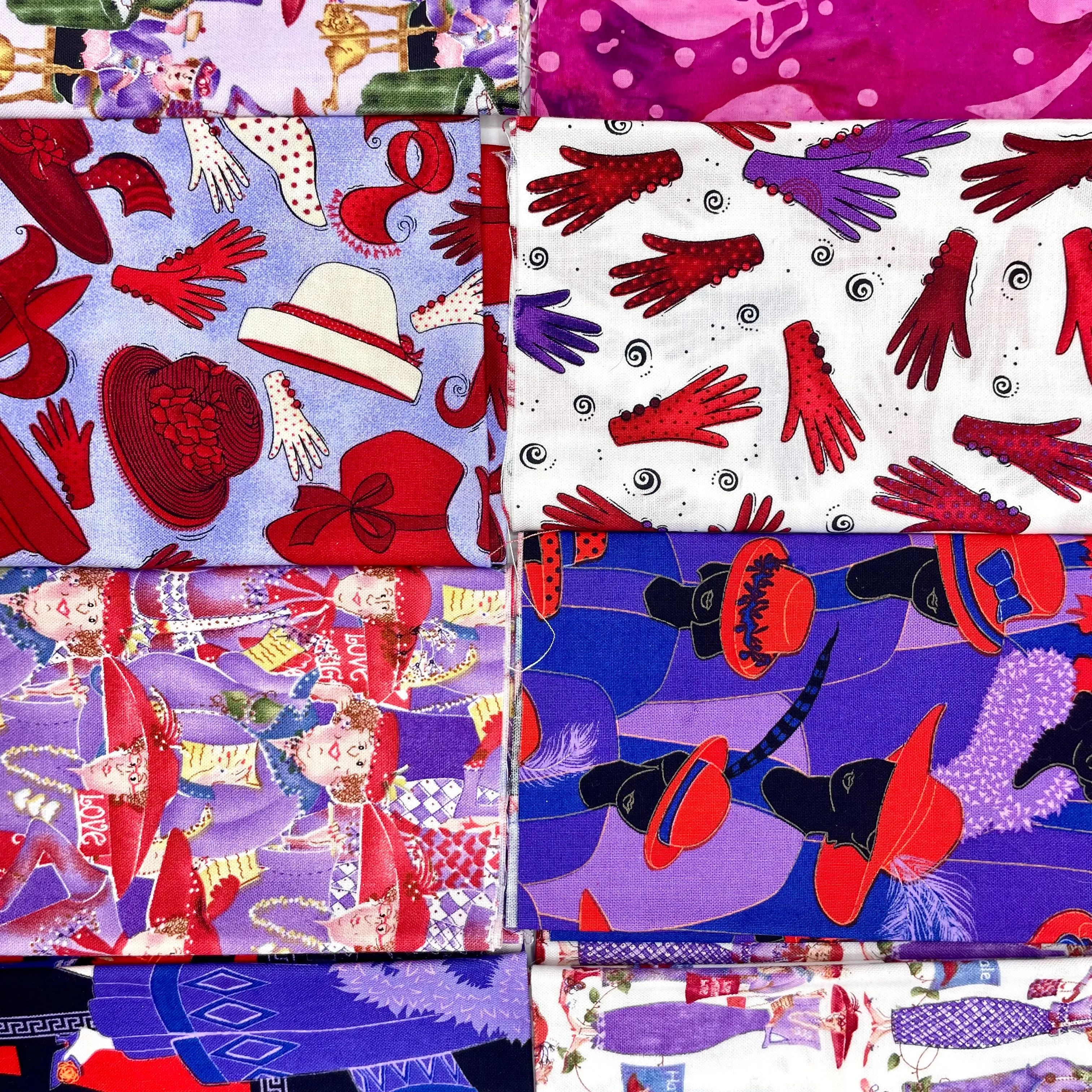 "Red Hat Society" Fat Quarter Fabric Bundle