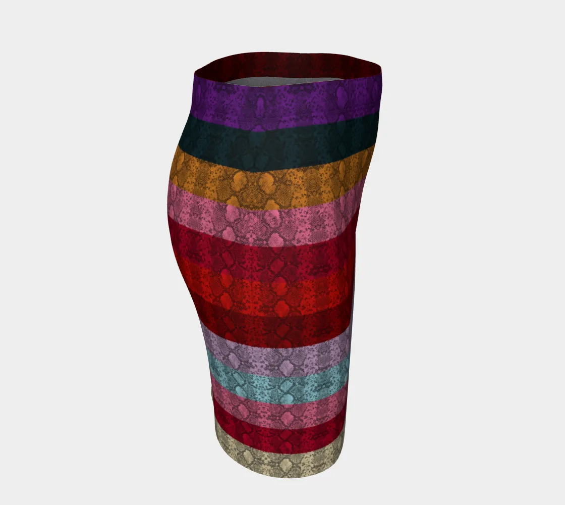 Rainbow Striped Fitted Skirt