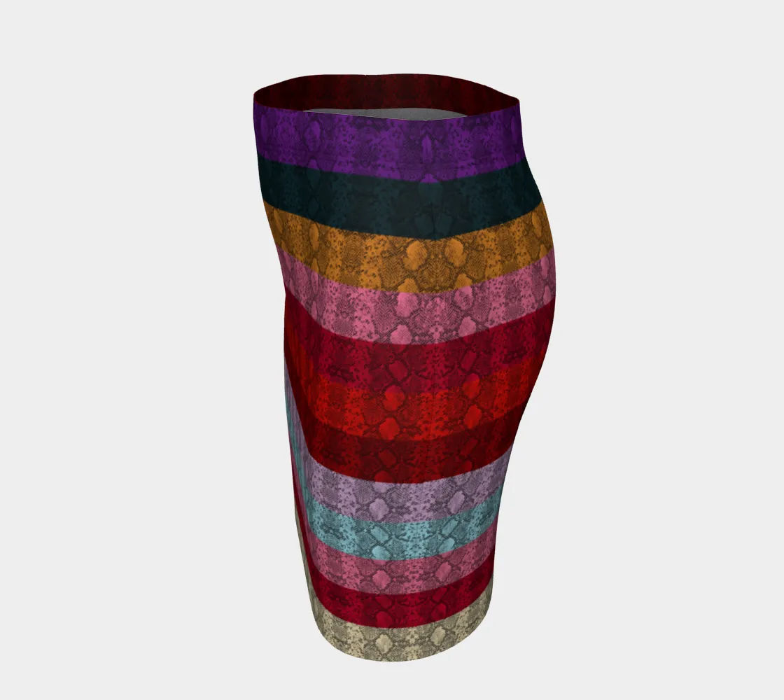 Rainbow Striped Fitted Skirt