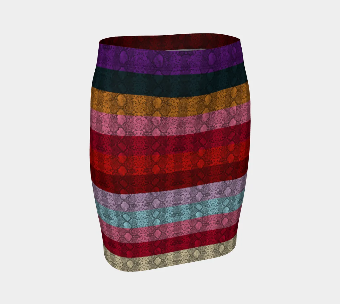 Rainbow Striped Fitted Skirt