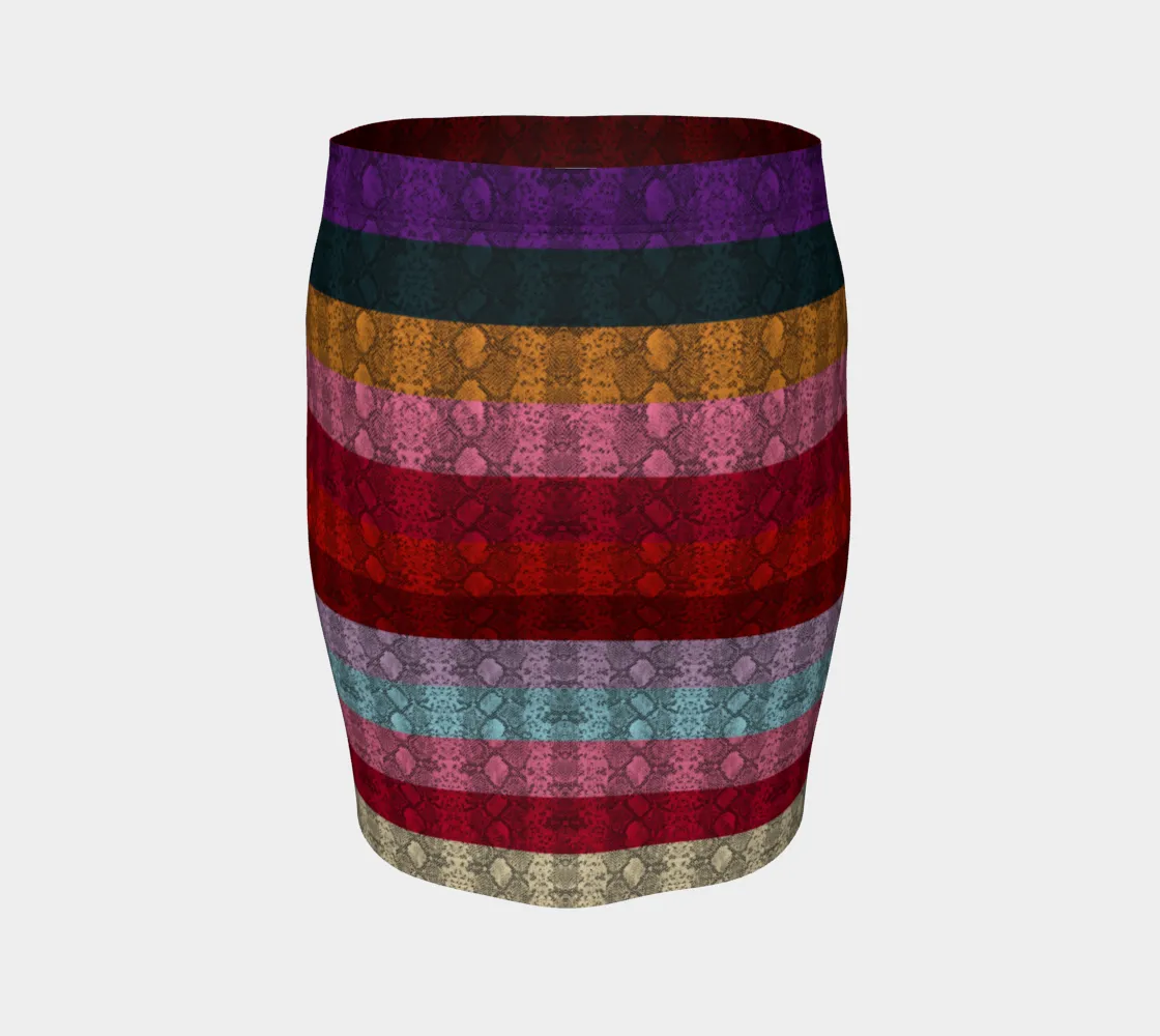 Rainbow Striped Fitted Skirt