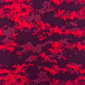 Red-Multi Pixel Camo Printed Double Brushed Stretch ITY Jersey Knit Fabric