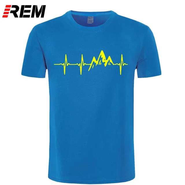 REM Mountain Heartbeat T-Shirt Fashion Funny Birthday 100% Cotton