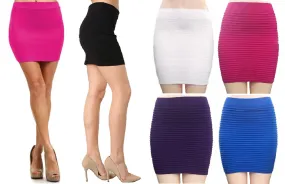 Ribbed & Fitted Mini Skirts