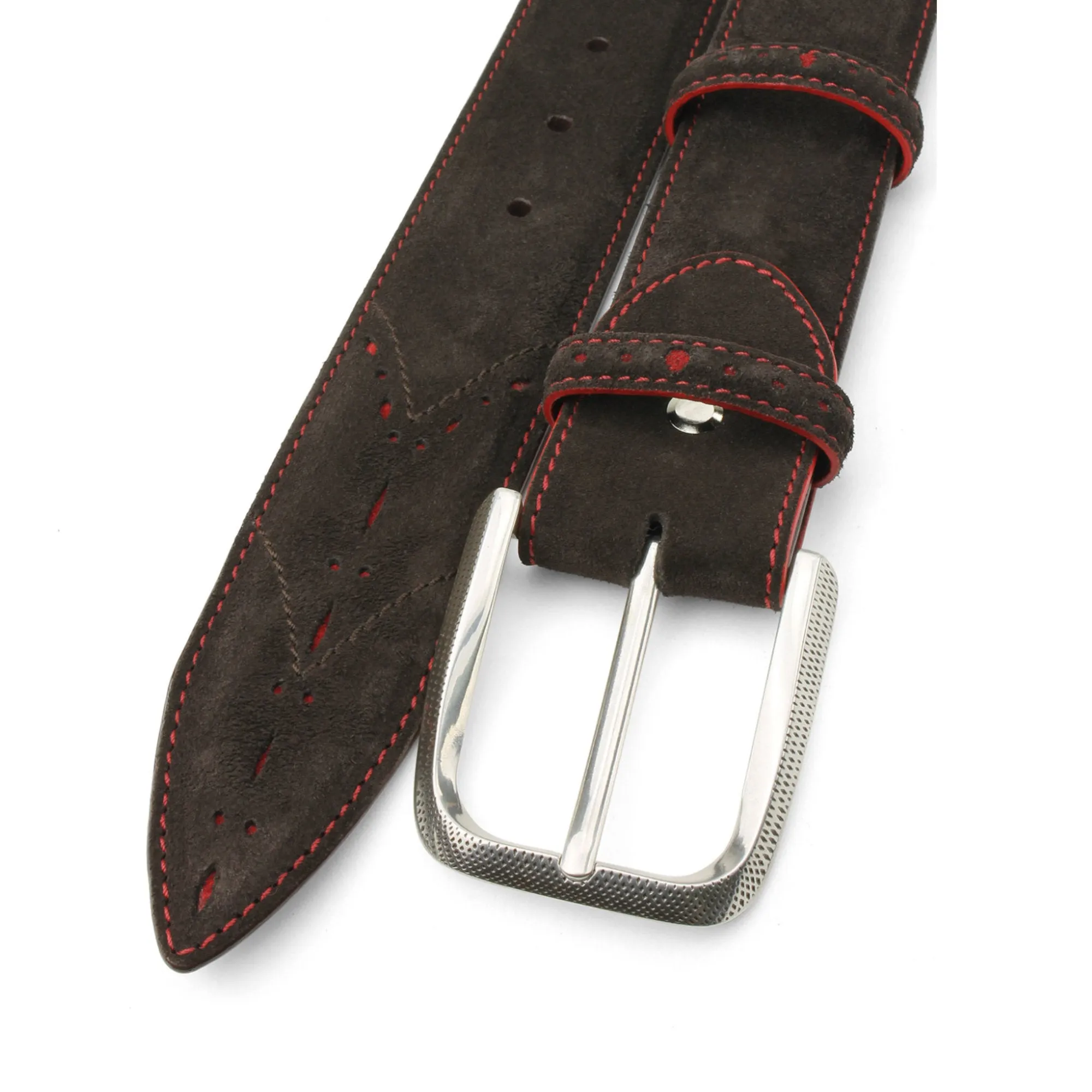 Sinatra Choc Red Mix Suede Belt