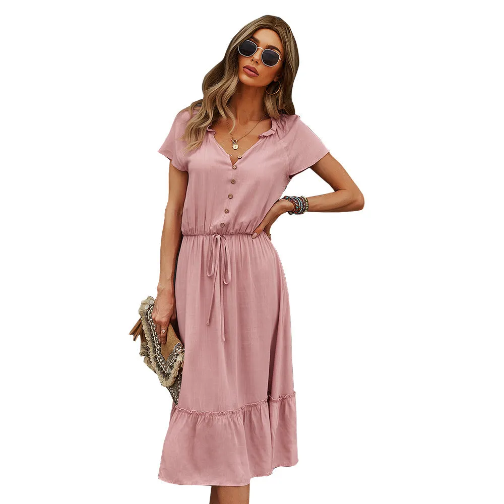 Solid Color Slim Dresses Wholesale Womens Clothing N3824110900007