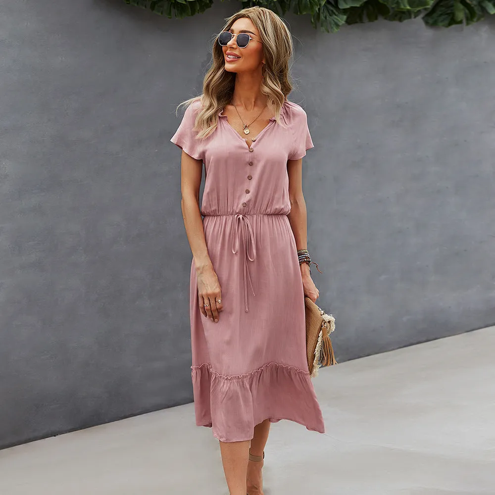 Solid Color Slim Dresses Wholesale Womens Clothing N3824110900007