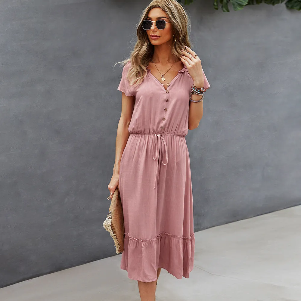 Solid Color Slim Dresses Wholesale Womens Clothing N3824110900007