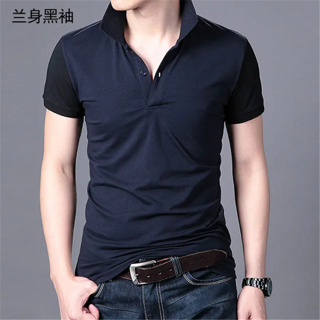 Summer Men Business Casual Breathable White Striped Short Sleeve