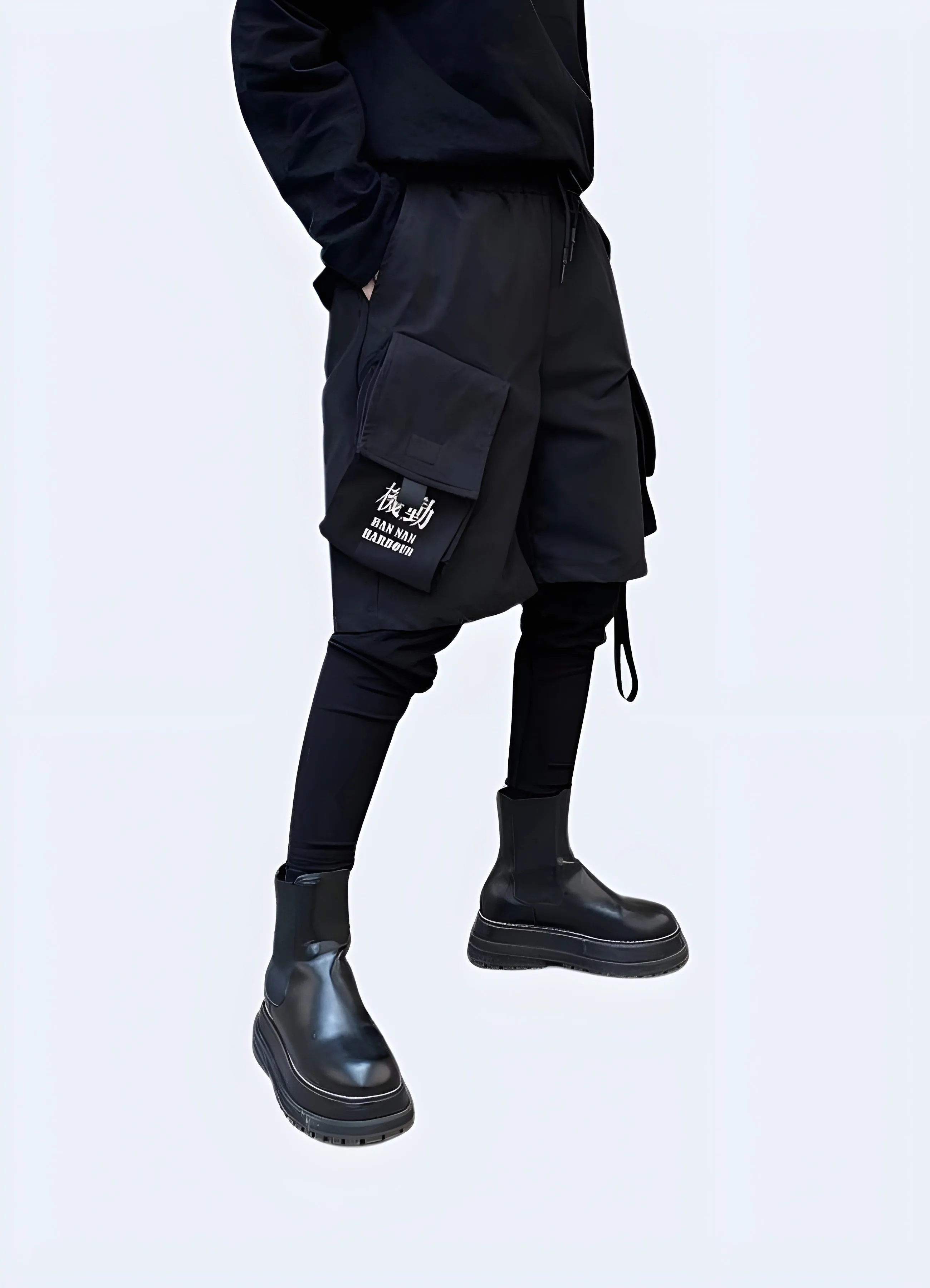 Techwear Leggings Layered with Shorts