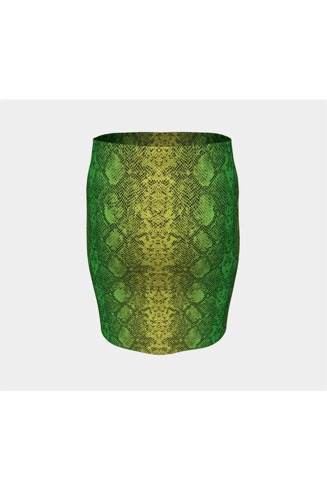 Tree Snakeskin Fitted Skirt